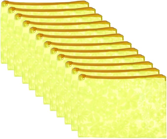 3A B4 Plastic Binder 26 * 36 cm With Zipper 12 Pieces - Yellow NCF